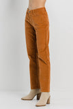 Caramel Corduroy Straight Pants