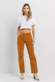 Caramel Corduroy Straight Pants