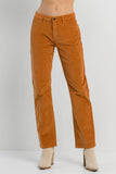 Caramel Corduroy Straight Pants